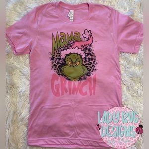 Mama Grinch Christmas graphic tee shirt